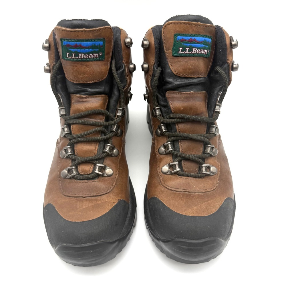 Y2K L.L.Bean Women's 9.5 Narrow Leather Gore-Tex Hiking Boots Vibram Brown